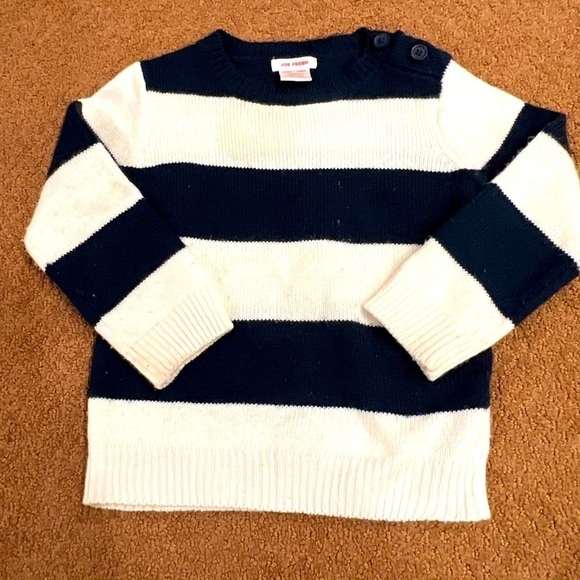 Joe Fresh Boys Blue and White Striped Crewneck Sweater Size 2T Nautical Preppy - Picture 1 of 3
